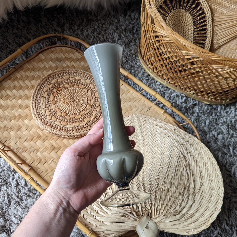 Smokey glass vase